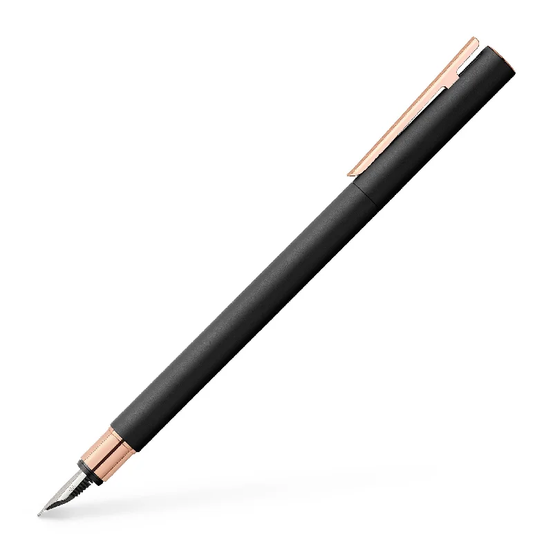 NEO Slim Fountain Pen, Black Matte & Rose Gold