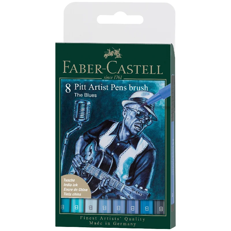 Pitt Artist Pen, Brush - The Blues Wallet of 8 - #167173