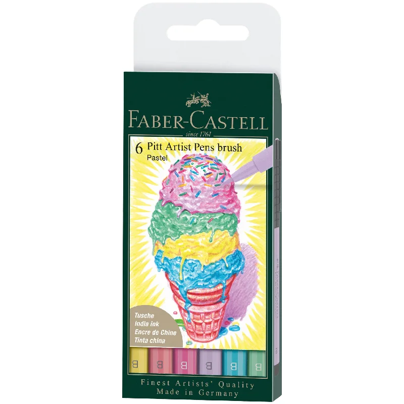 Pitt Artist Pen, Brush - Pastel Wallet of 6 - #167163