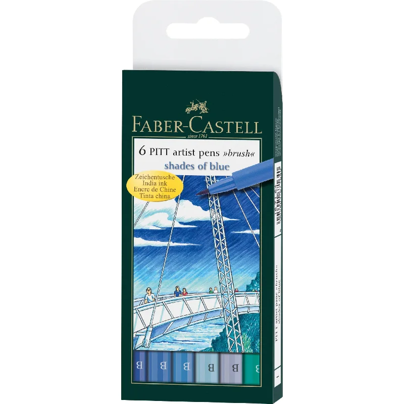 Pitt Artist Pen, Brush - Shades of Blue Wallet of 6 - #167164