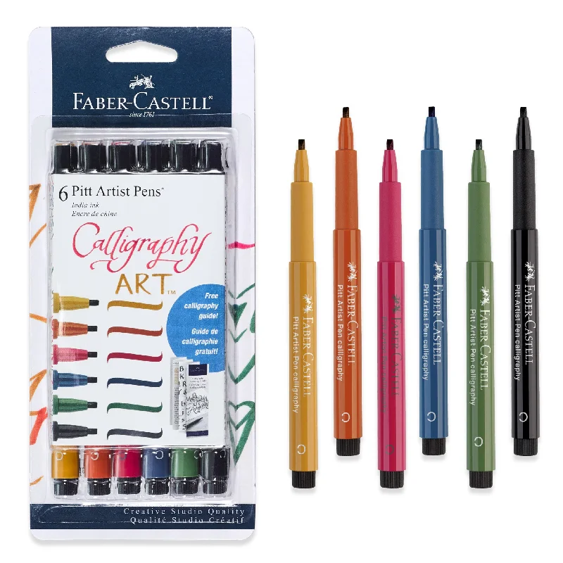 Pitt Artist Pen, Calligraphy Art - Multi Color Set of 6 - #770096