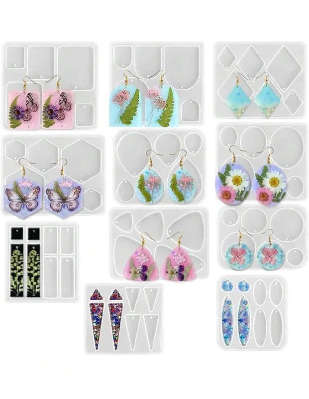 11pc Silicone Mould Resin Earring Set