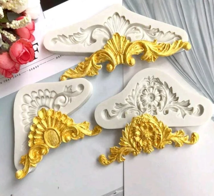 3pc Silicone Mould Scroll Baroque Set