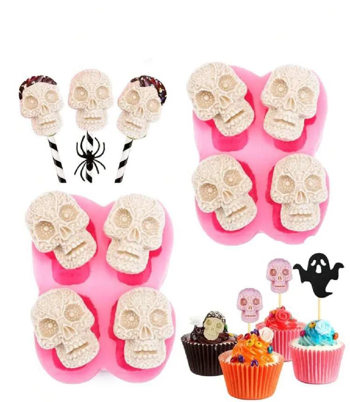 Silicone Mould Skull Set with Pattern