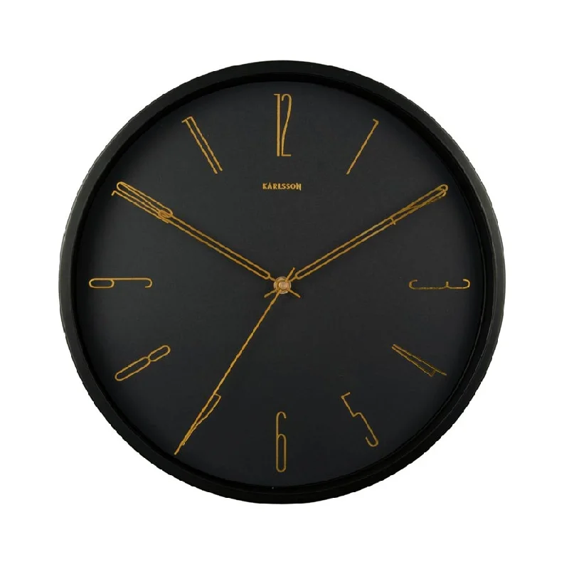 Belle Numbers Wall Clock – Black (35cm)