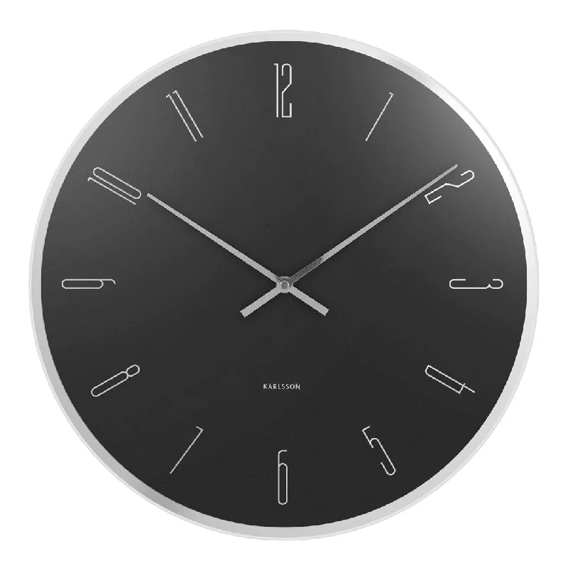 Mirror Numbers Wall Clock - Black (40cm)