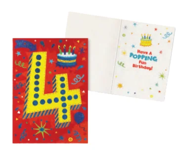 Age 4 Lettering Foil Card