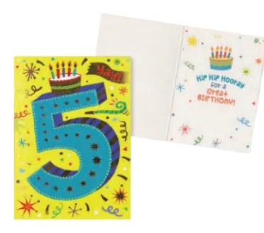 Age 5 Lettering Foil Card