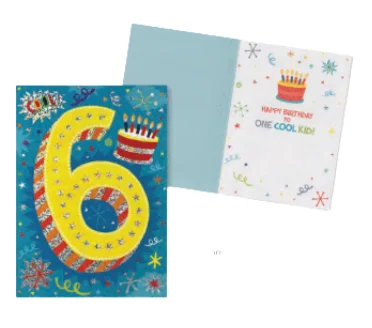 Age 6 Lettering Foil Card