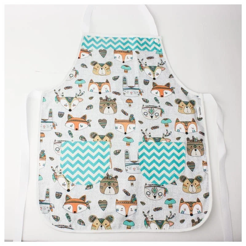 Cotton Pocket Kids Apron – Tribal Animals