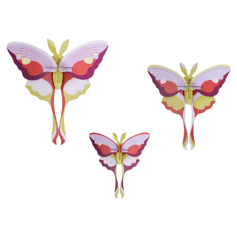 DIY 3D Wall Decoration - Lilac Comet Butterflies, set of 3