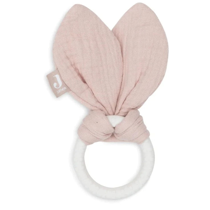 Jollein Teething Ring Silicone Bunny Ears - Wild Rose