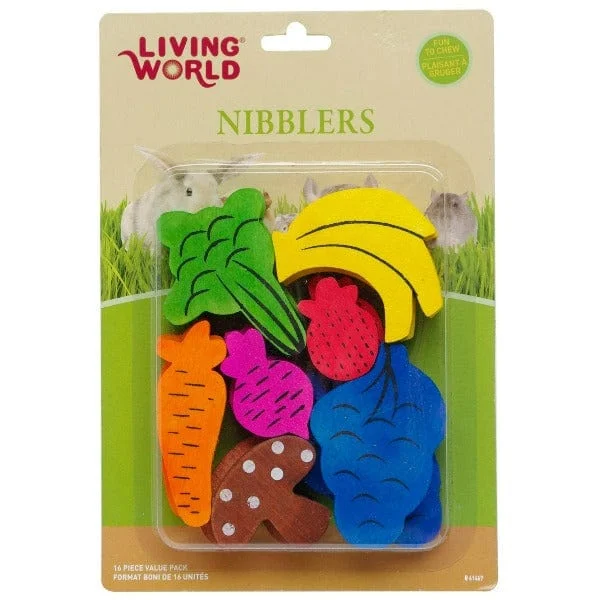 Living World Nibblers Fruit/Veggie Mix Wood Chews for Small Animals