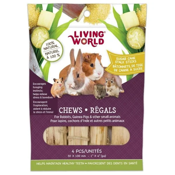 Living World Sugarcane Stalk Sticks Chews for Small Animals