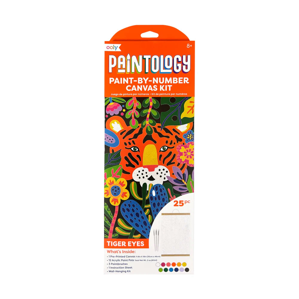 Paintology Paint-By-Number Canvas Kit - Tiger Eyes | OOLY