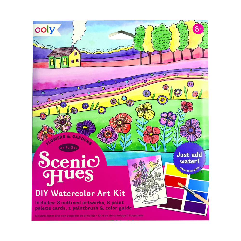 Scenic Hues DIY Watercolor Art Kit - Flowers and Gardens | OOLY