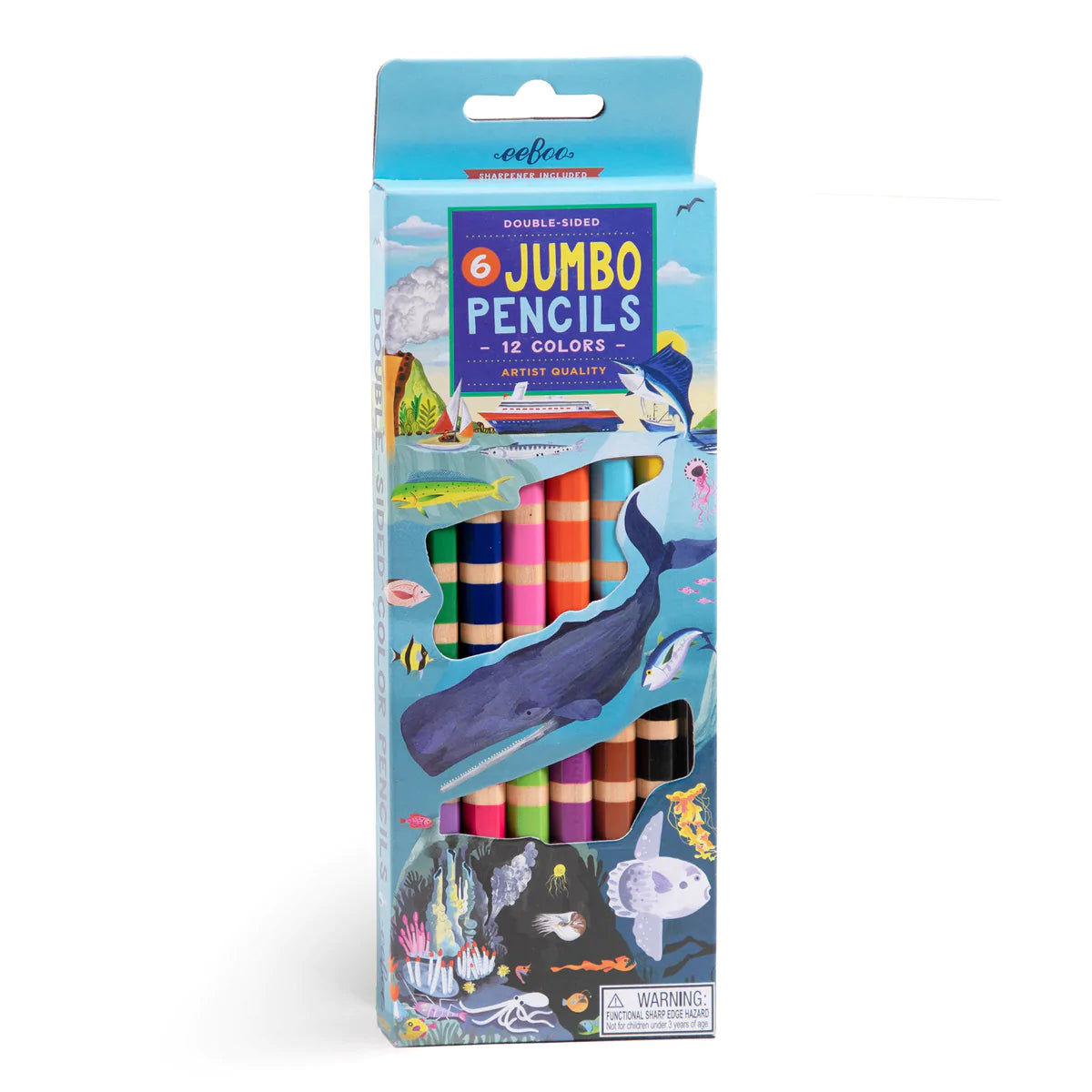 Under the Sea - 6 Jumbo Double-sided Pencils