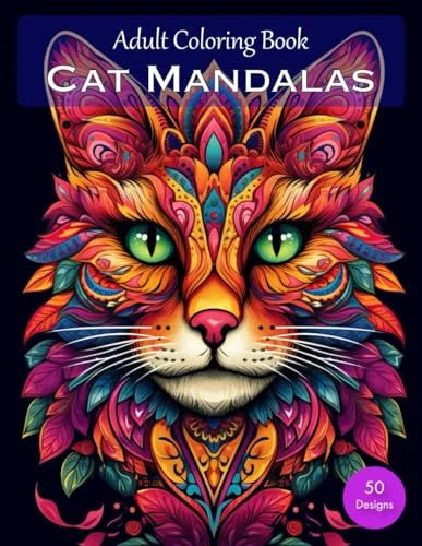 Adult Coloring Book: Cat Mandala Coloring For Relaxation And Stress Relief