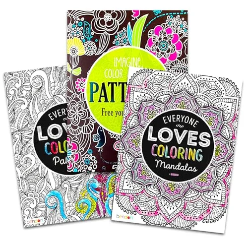 Advanced Adult Coloring Book Set -- Pack of 3 Premium Patterns and Mandalas Coloring Books for Adults (Pattern Collection)