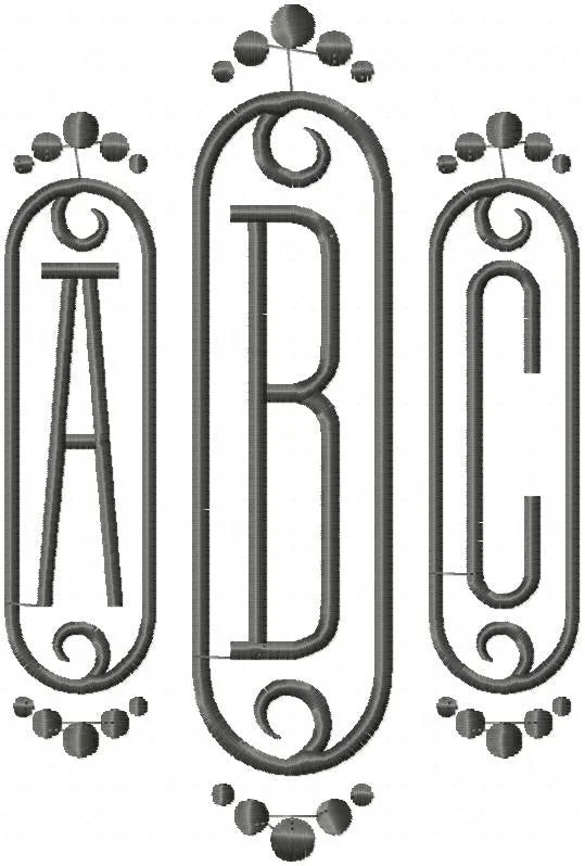 Art Deco Monogram Font  Machine Embroidery Font