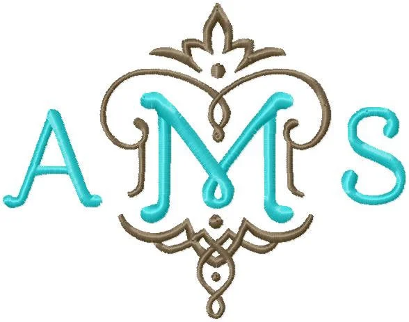 Bluebell Vintage Monogram Font - Smaller Sizes 2,3,4" sizes.