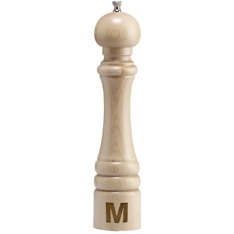 12" President Custom Monogram Natural Pepper Mill