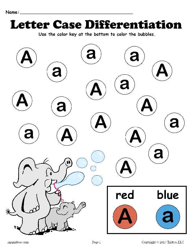 FREE Letter A Do-A-Dot Printables For Letter Case Differentiation Practice!