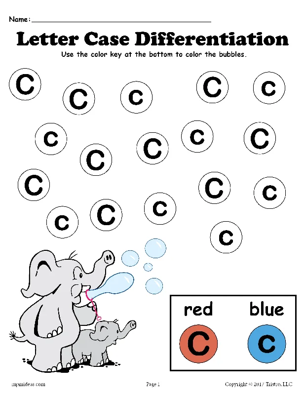 FREE Letter C Do-A-Dot Printables For Letter Case Differentiation Practice!