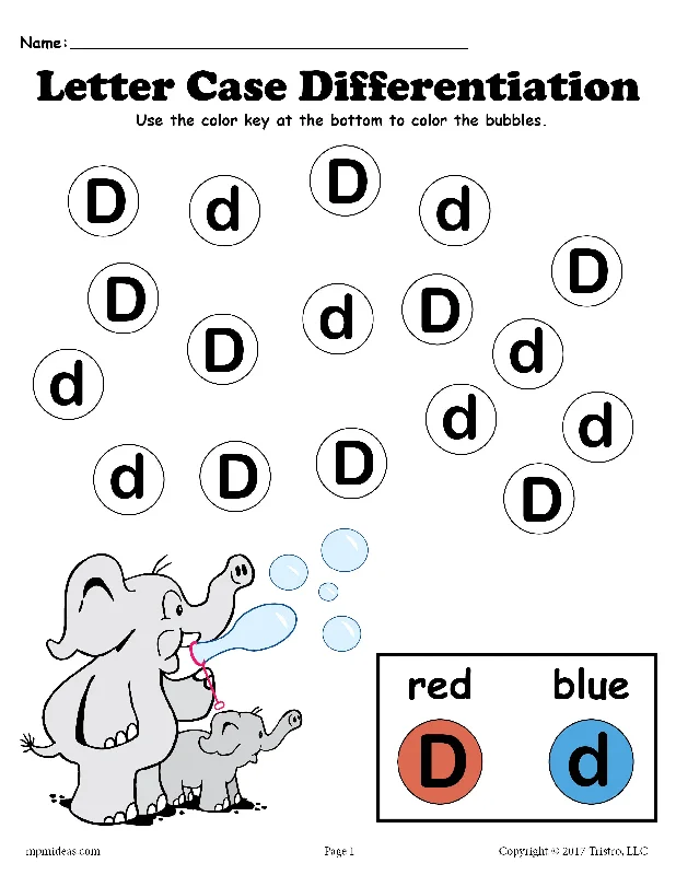 FREE Letter D Do-A-Dot Printables For Letter Case Differentiation Practice!