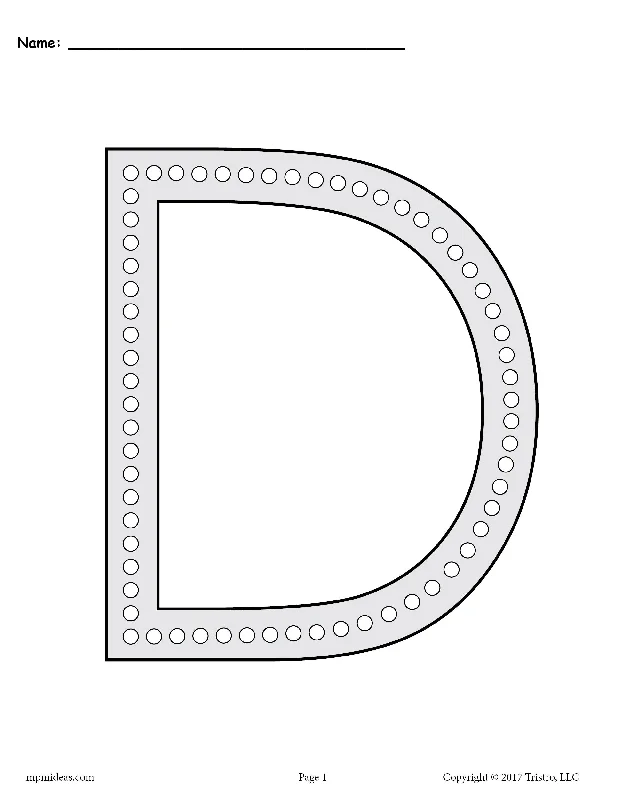 FREE Letter D Q-Tip Painting Printables - Includes Uppercase and Lowercase Letter D Worksheets