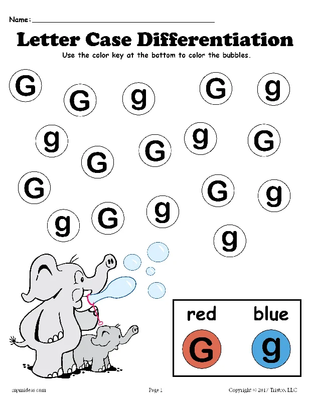 FREE Letter G Do-A-Dot Printables For Letter Case Differentiation Practice!