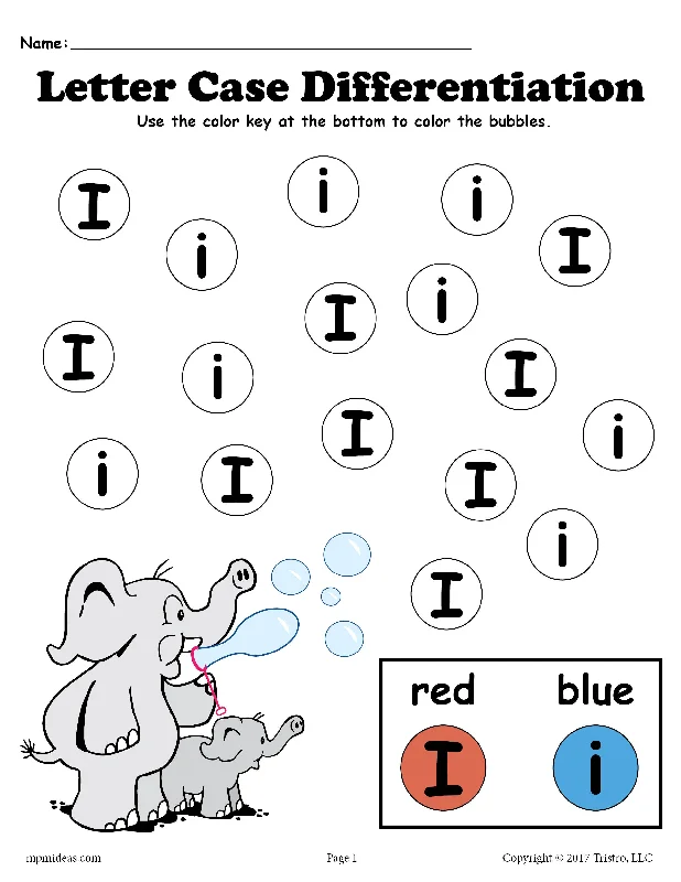 FREE Letter I Do-A-Dot Printables For Letter Case Differentiation Practice!