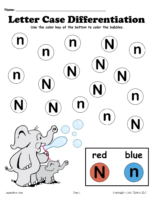 FREE Letter N Do-A-Dot Printables For Letter Case Differentiation Practice!