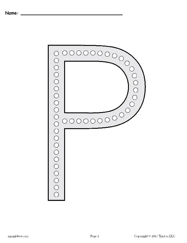 FREE Letter P Q-Tip Painting Printables - Includes Uppercase and Lowercase Letter P Worksheets