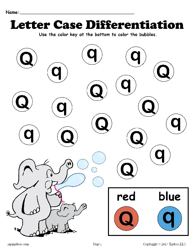 FREE Letter Q Do-A-Dot Printables For Letter Case Differentiation Practice!