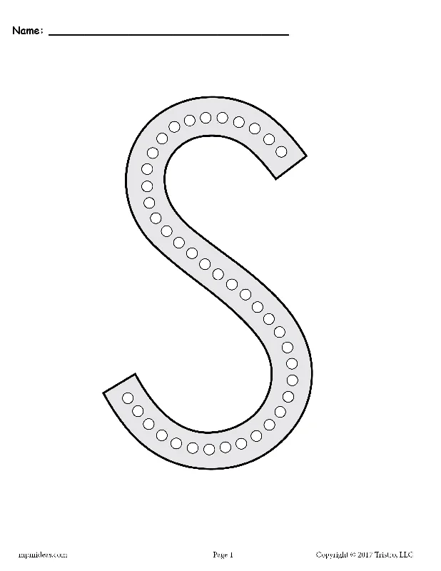 FREE Letter S Q-Tip Painting Printables - Includes Uppercase and Lowercase Letter S Worksheets