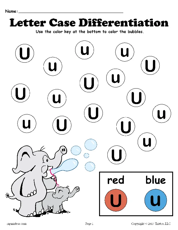 FREE Letter U Do-A-Dot Printables For Letter Case Differentiation Practice!