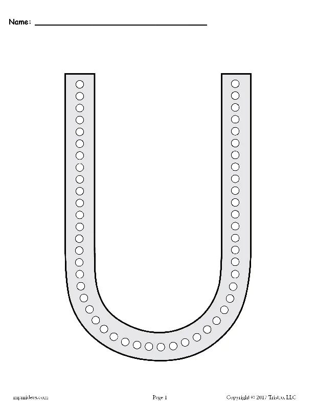 FREE Letter U Q-Tip Painting Printables - Includes Uppercase and Lowercase Letter U Worksheets