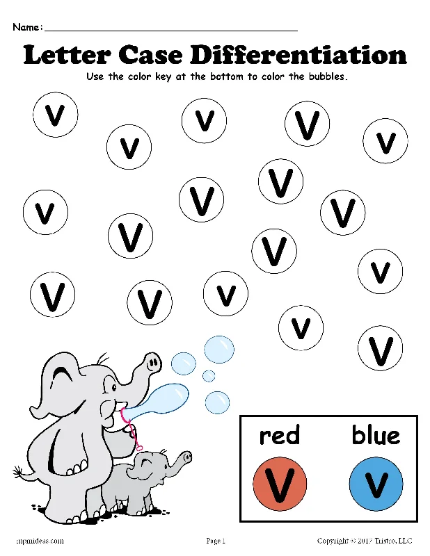 FREE Letter V Do-A-Dot Printables For Letter Case Differentiation Practice!