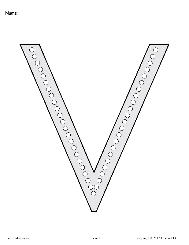 FREE Letter V Q-Tip Painting Printables - Includes Uppercase and Lowercase Letter V Worksheets