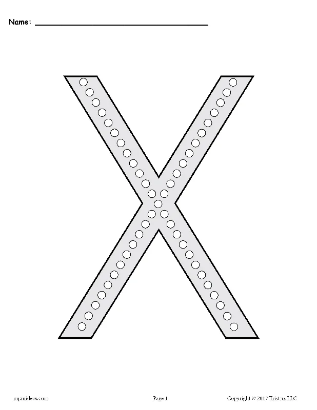 FREE Letter X Q-Tip Painting Printables - Includes Uppercase and Lowercase Letter X Worksheets