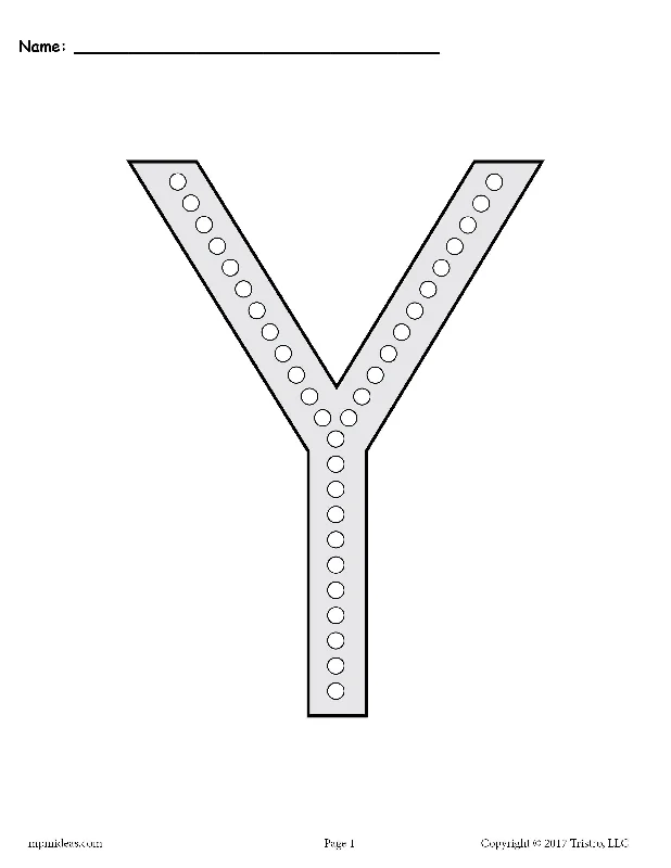 FREE Letter Y Q-Tip Painting Printables - Includes Uppercase and Lowercase Letter Y Worksheets