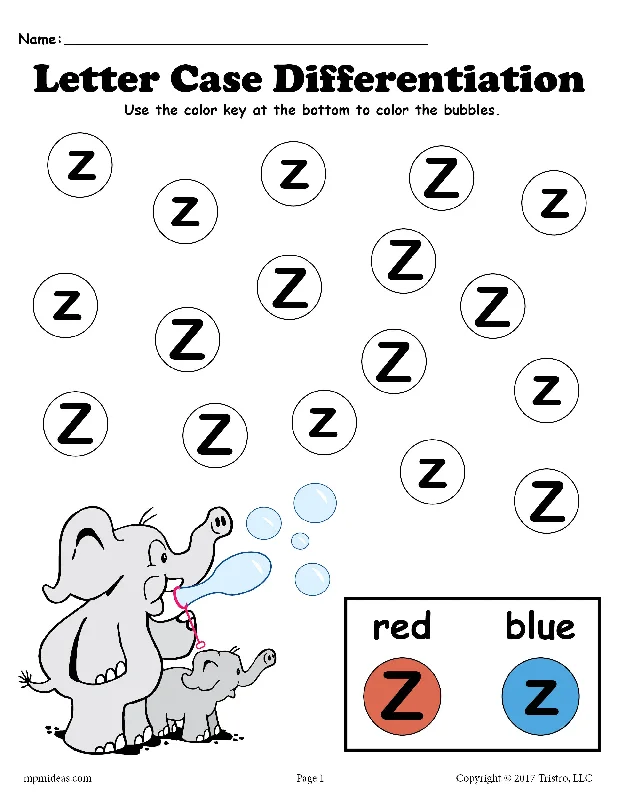 FREE Letter Z Do-A-Dot Printables For Letter Case Differentiation Practice!