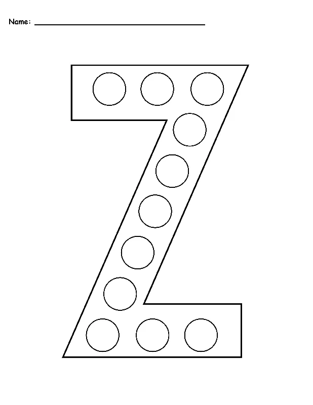 FREE Letter Z Do-A-Dot Printables - Uppercase & Lowercase!