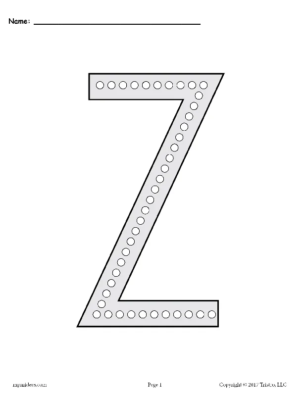 FREE Letter Z Q-Tip Painting Printables - Includes Uppercase and Lowercase Letter Z Worksheets