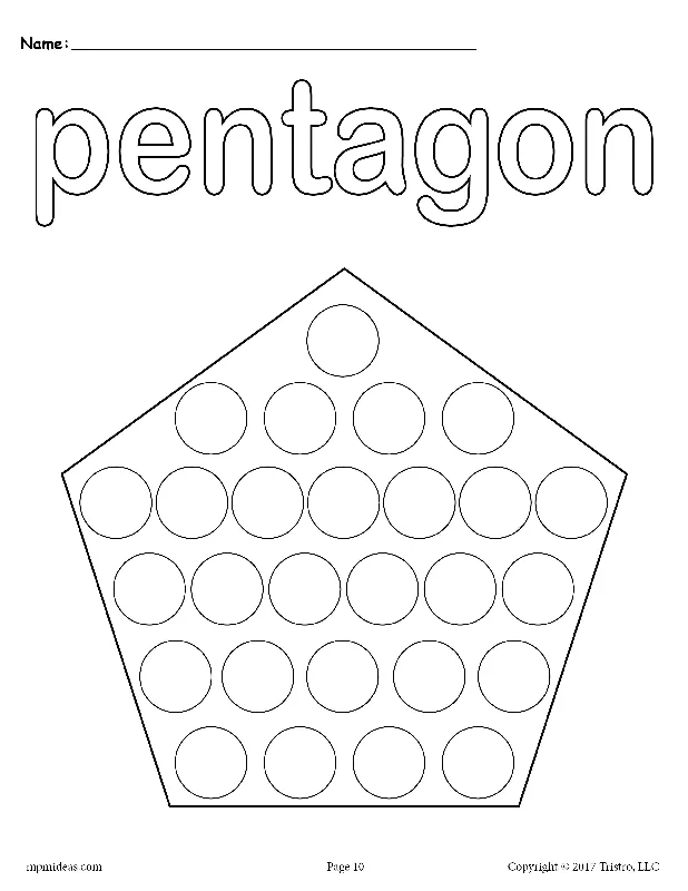 FREE Pentagon Do-A-Dot Printable