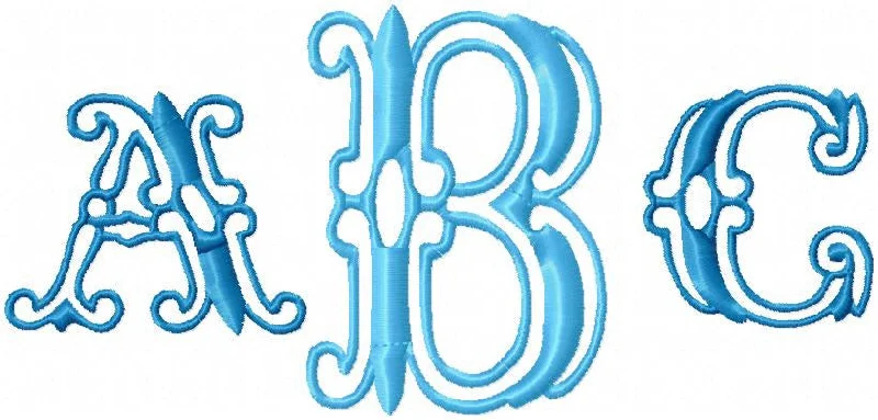 Intervent Monogram Font - Comes in 2 sizes 2 and 3 inch- Machine embroidery Font