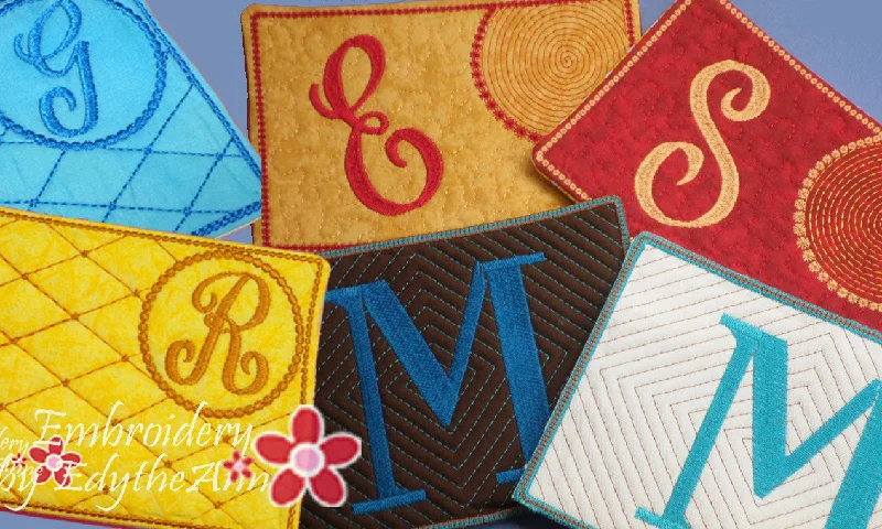 MONOGRAM MUG MATS Version 1, 2 & 3! 3 Sets of 26 each - INSTANT DOWNLOAD