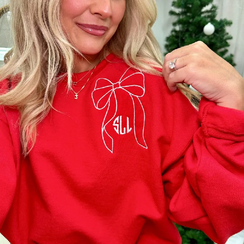 Monogrammed 'Big Bow' Crewneck Sweatshirt