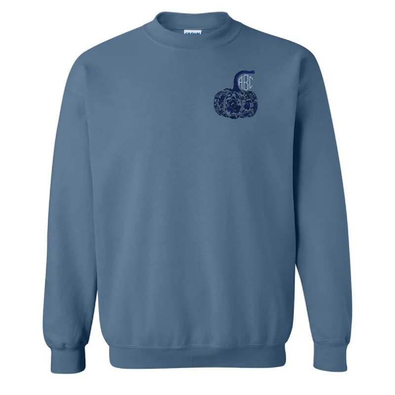 Monogrammed 'Chinoiserie Pumpkin' Crewneck Sweatshirt